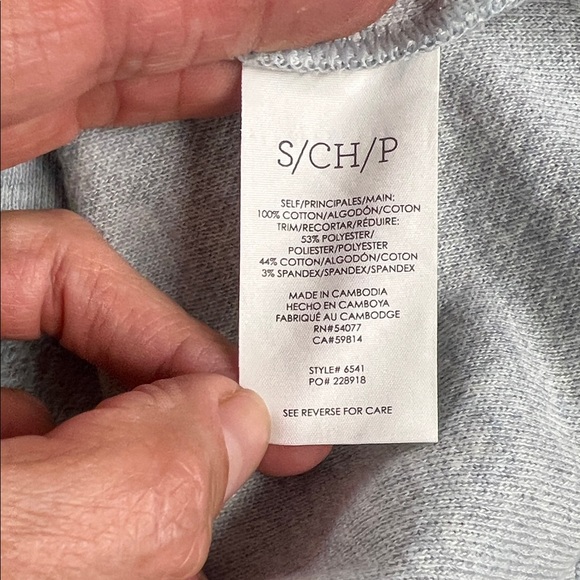 New Women's Cabi Brand Wind Down Top, light gray. - Picture 6 of 7